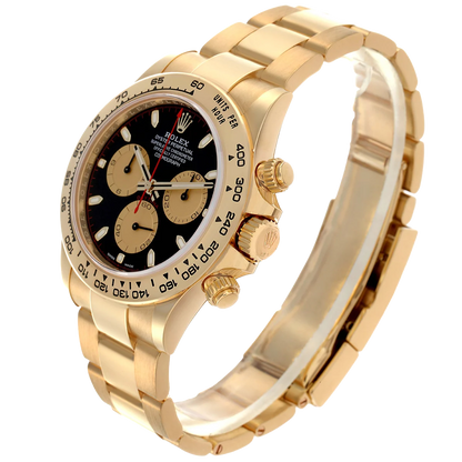 Daytona 40mm Black Dial Yellow Gold Mens Automatic Watch 116508