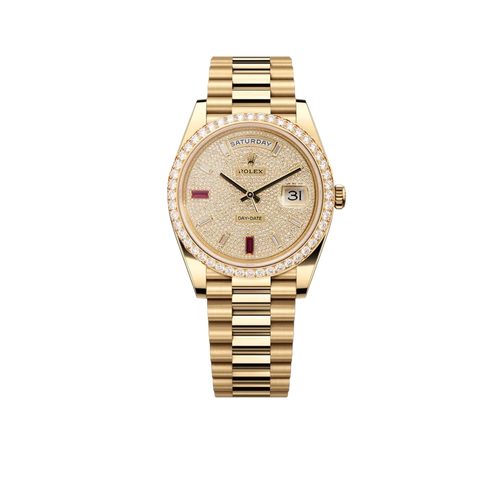 Day-Date 40mm Yellow Gold Diamond Ruby Pave Dial Diamond Bezel 228348RBR