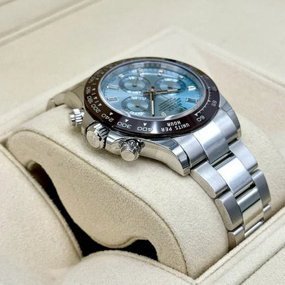 Daytona 40mm 116506 Platinum Ice Blue Diamond Baguette Dial