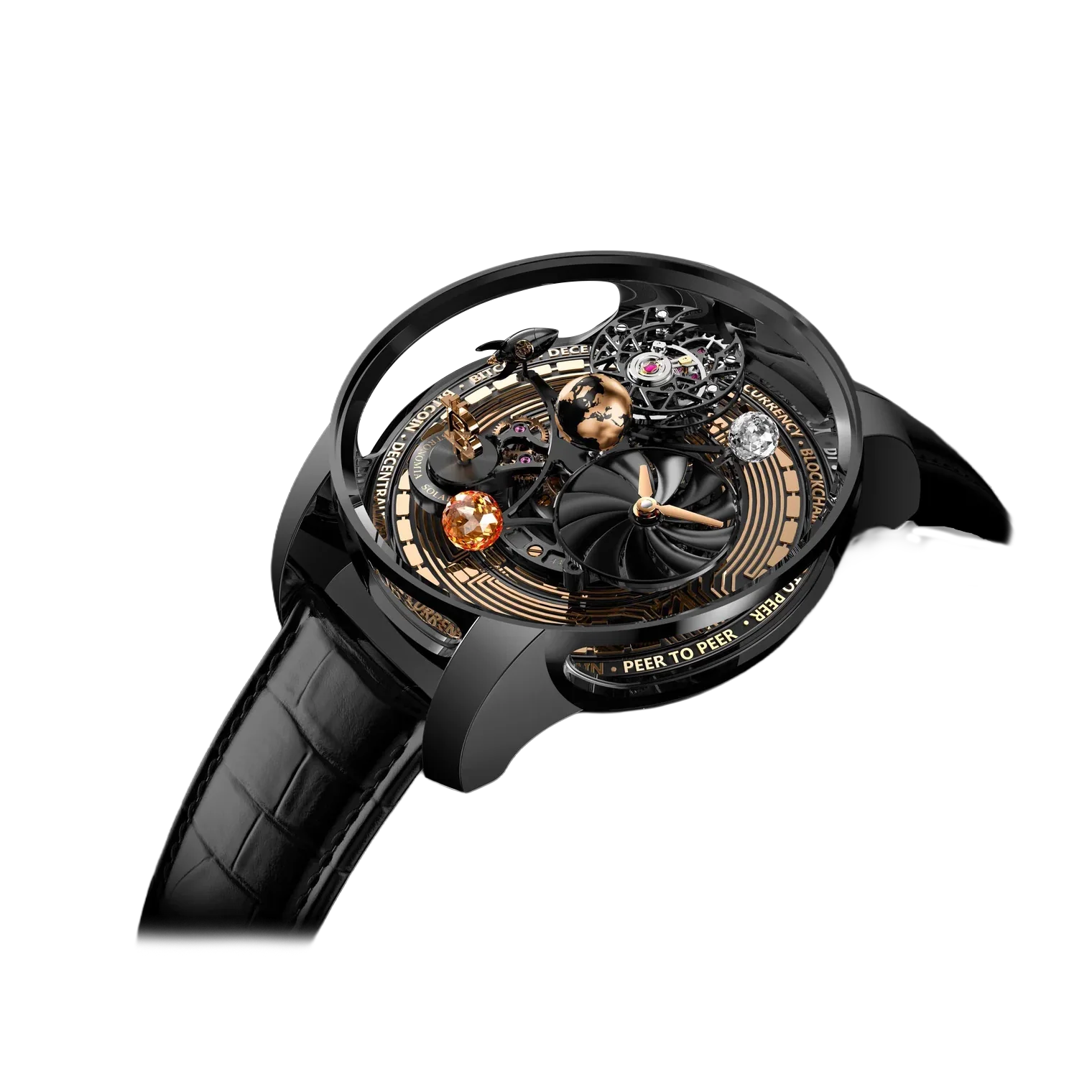 Astronomia Solar Bitcoin 44mm Black DLC, Titanium Manual Winding AS310.21.AB.AA.A