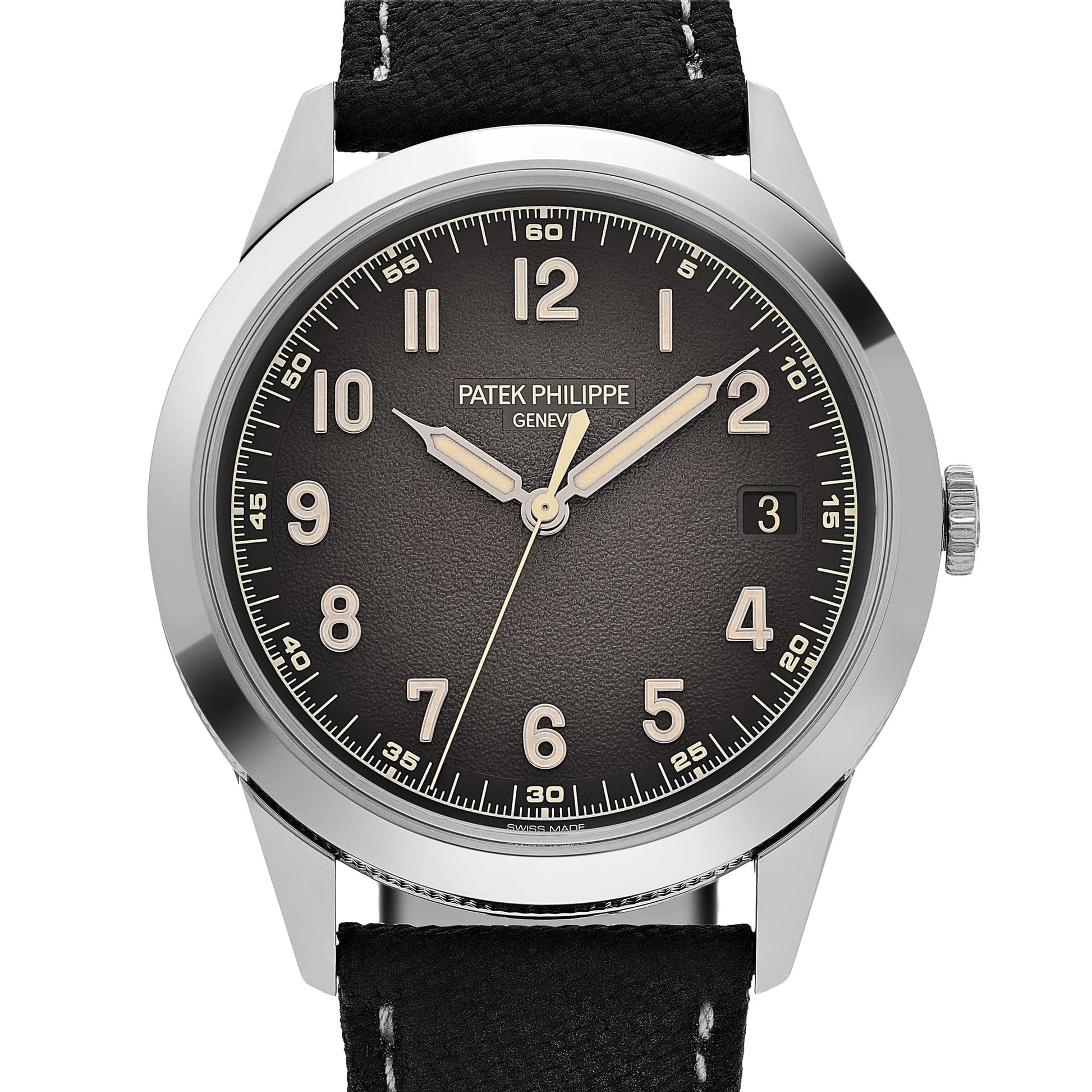 Calatrava 40mm 5226G-001 White Gold Charcoal Dial Date