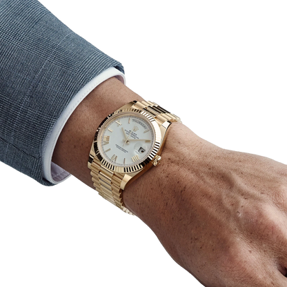 Day-date 40mm President Yellow Gold White Roman Numerals Dial 228238-0042