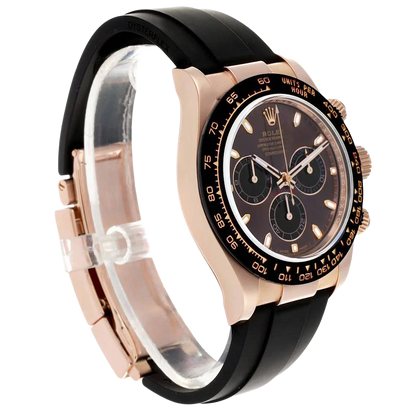Daytona 40mm Rose Gold Oysterflex Chocolate Dial Mens Watch 116515