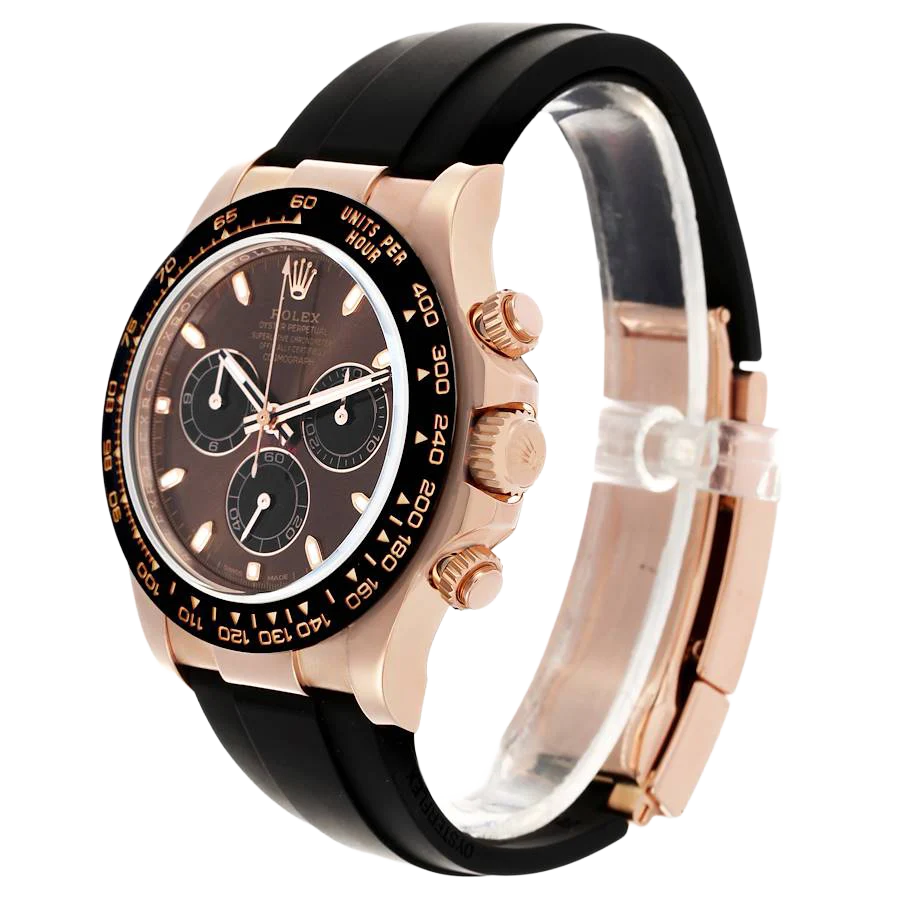 Daytona 40mm Rose Gold Oysterflex Chocolate Dial Mens Watch 116515