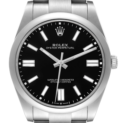 Oyster Perpetual 41mm Black Dial Steel Mens Watch 124300