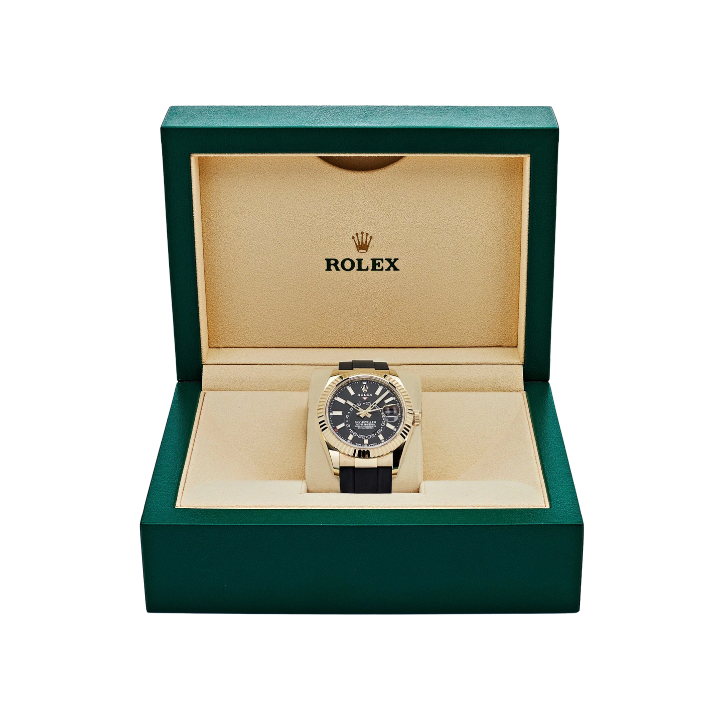Sky-Dweller 42mm Yellow Gold Bright Black Dial 336238