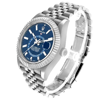 Sky-Dweller 42mm Steel White Gold Blue Dial Mens Watch 326934