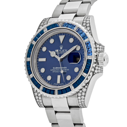 Submariner Date 40mm 116659SABR White Gold Blue Dial Sapphire Diamond Bezel