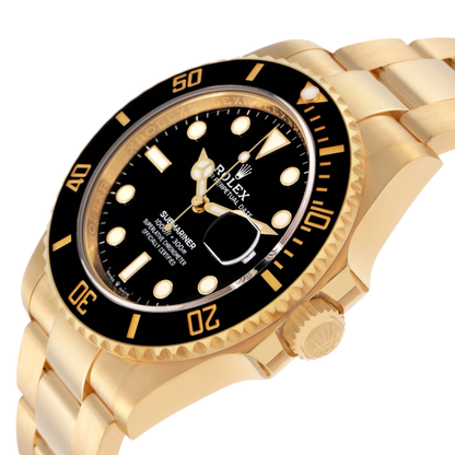 Submariner 41mm Yellow Gold Black Dial Bezel Mens Watch 126618