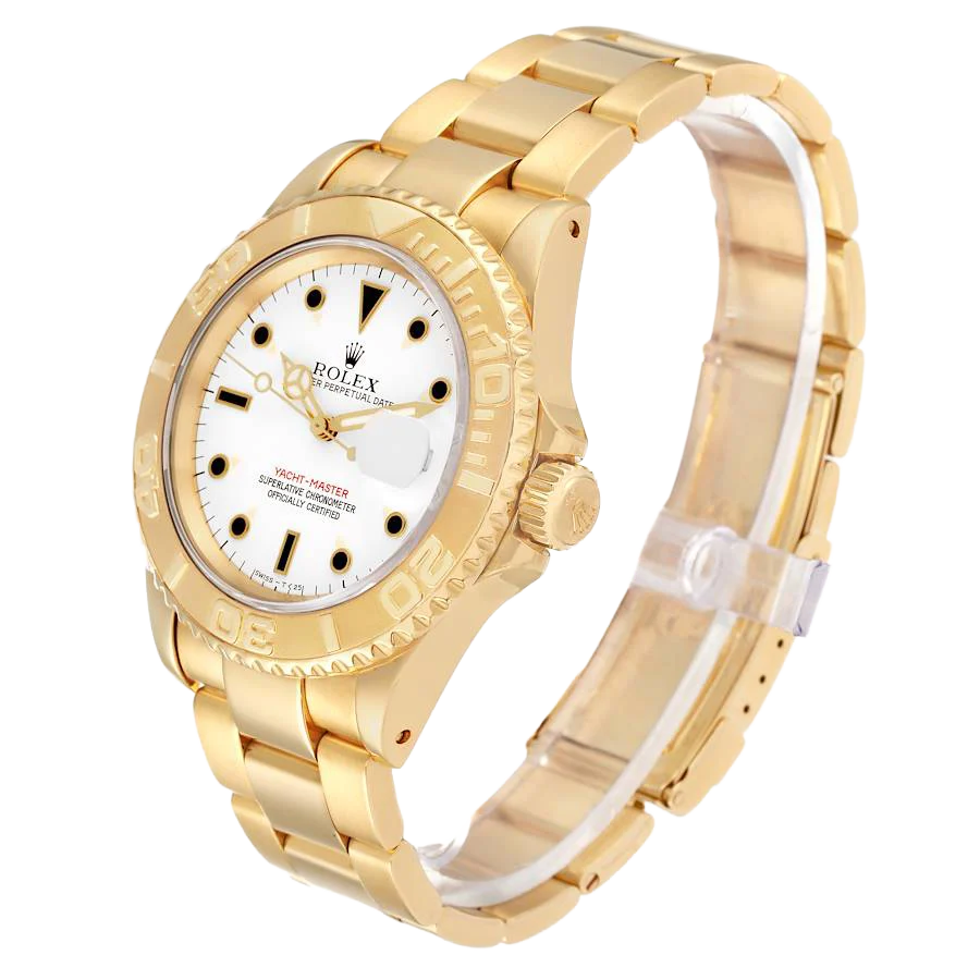 Yachtmaster 40mm Yellow Gold White Dial Mens Watch 16628