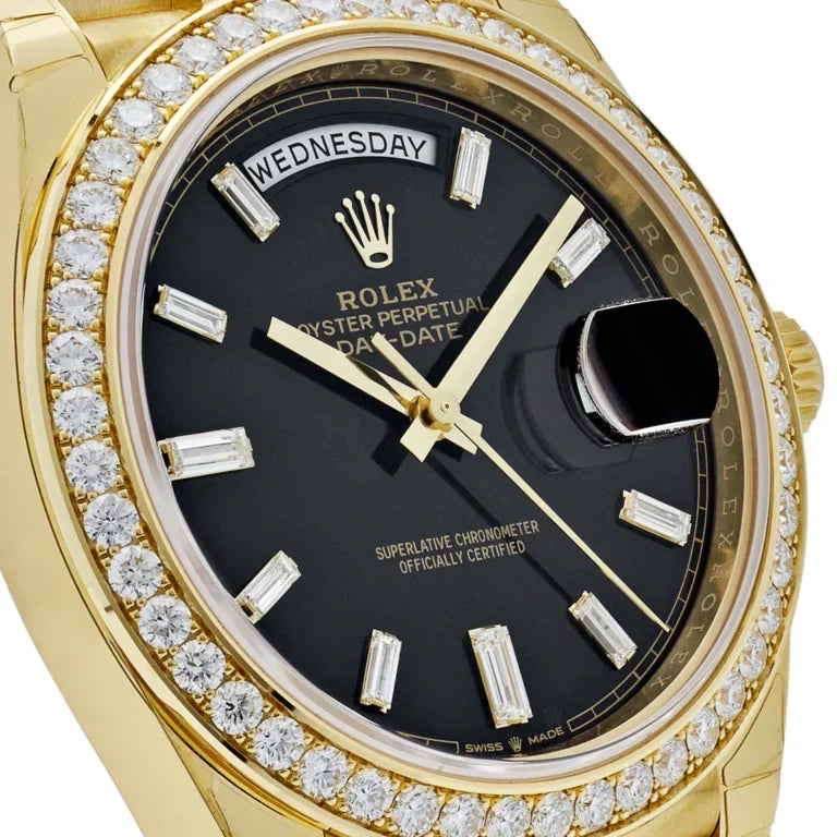 Day-Date 40mm Presidential 228348RBR Diamond Bezel Baguette Onyx Dial