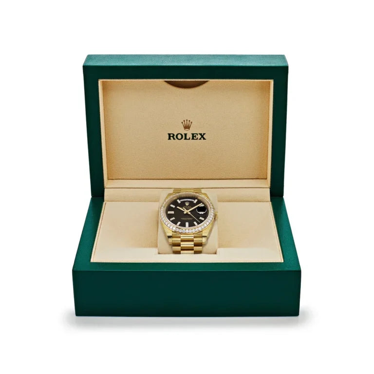 Day-Date 40mm Presidential 228348RBR Diamond Bezel Baguette Onyx Dial