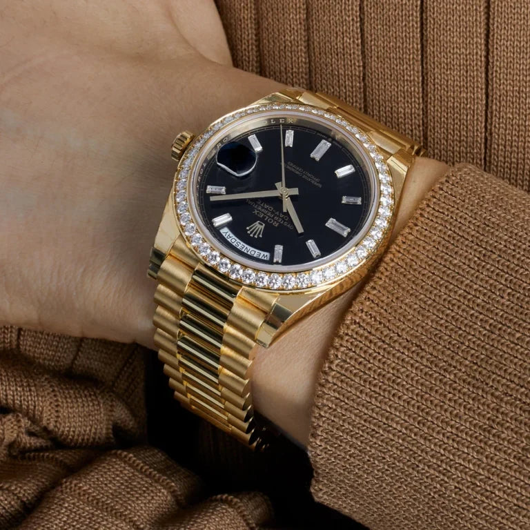 Day-Date 40mm Presidential 228348RBR Diamond Bezel Baguette Onyx Dial